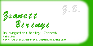 zsanett birinyi business card